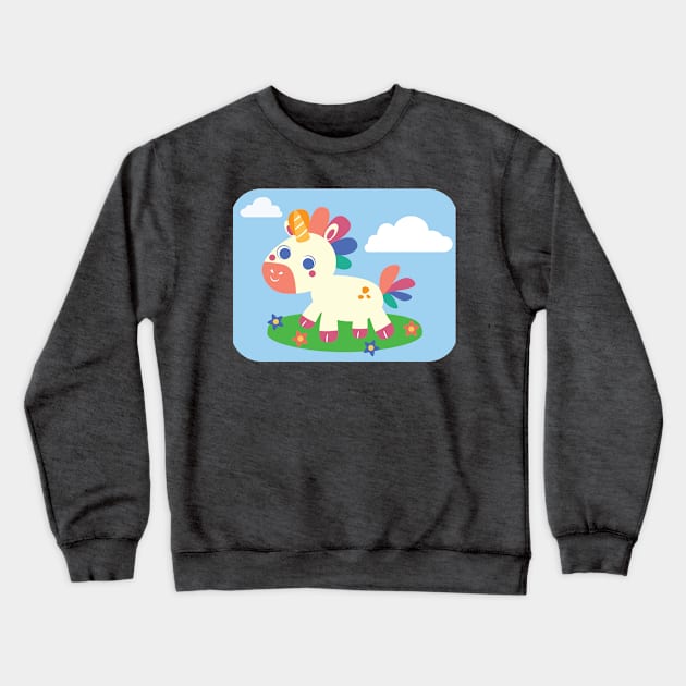 Baby Unicorn Crewneck Sweatshirt by aglomeradesign